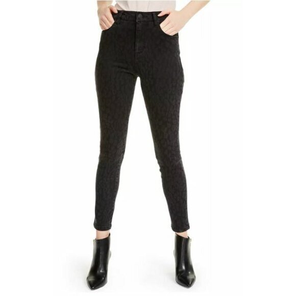 STS Blue Denim - STS Blue Jeans Ashley High-Rise Ankle Skinny Jeans Black Leopard Sz 28 NWT